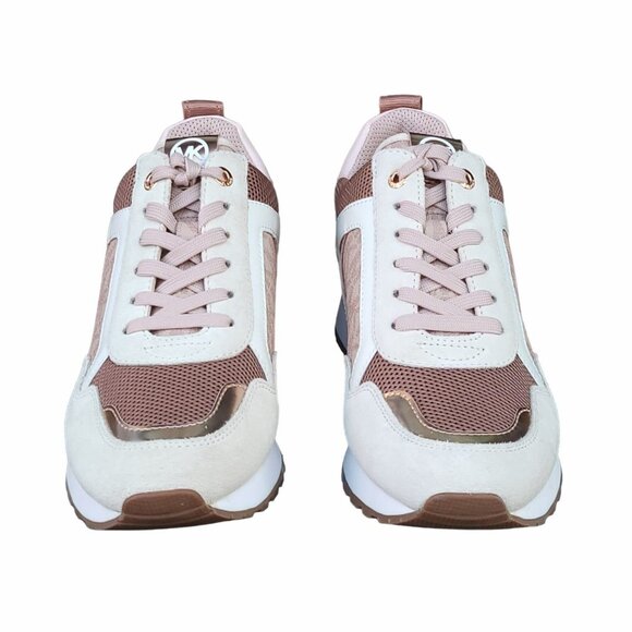 🤩Michael Kors Womens Shoes Sz 8.5 Wilma Trainer Sneakers Soft Pink Suede FT22F - Picture 3 of 11